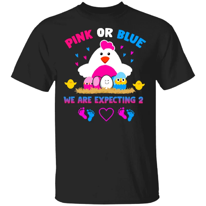 Pink Or Blue We Are Expecting 2 Gender Reveal Funny Rabbit Bunny Eggs Easter Day Matching Shirt For Men Women Pregnancy Chicken Gifts T-Shirt Spandex Blend Rayon Blend Denim Blend