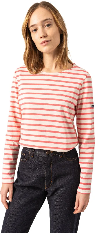 Minquidame Breton Striped Shirt With Long Sleeve - Women's|-|Marinière Minquidame Breton - Femme Zippered Front Buttoned Front Snap Front