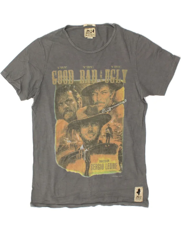 MARLBORO CLASSICS Mens Graphic T-Shirt Top Medium Grey Chenille Blend Fleece Blend Nylon Blend