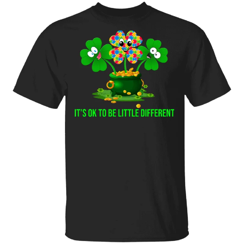 It's Ok To Be Little Different Autism Awareness Pot of Gold St Patrick's Day T-Shirt Rayon Velvet Corduroy It's Ok To Be Little Different Autism Awareness Pot of Gold St Patrick's Day T-Shirt Rayon Velvet Corduroy