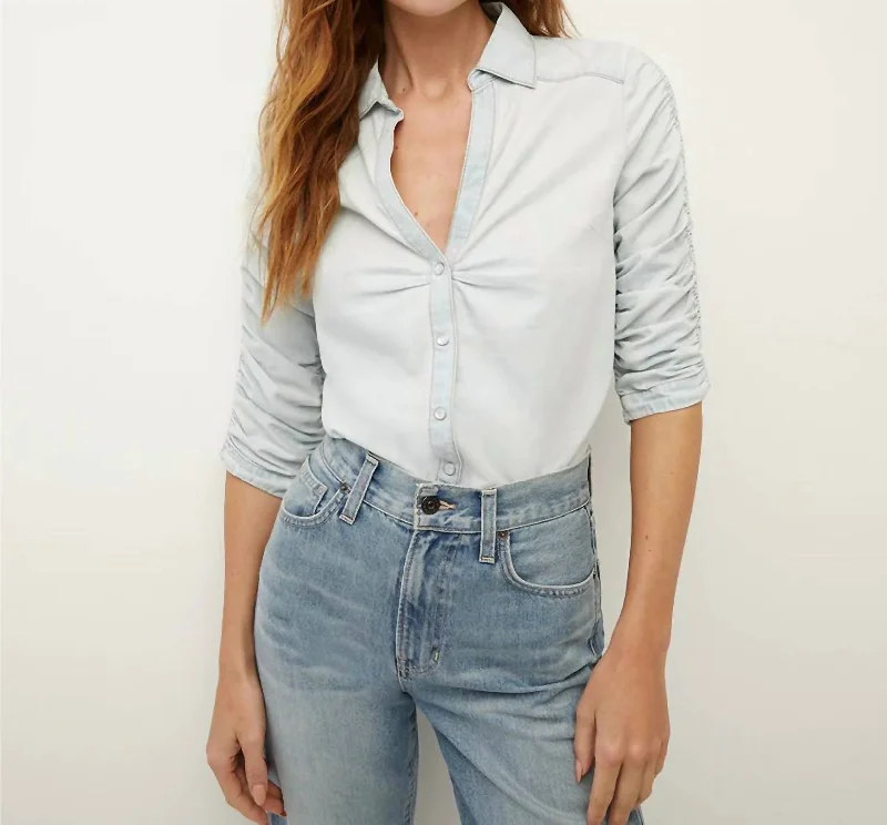 Porta Shirt In Glacier Ice Lace Blend Ribbed Blend Corduroy Blend