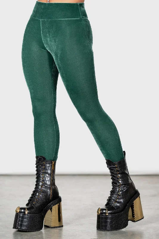 Hematite Leggings [GREEN] Trendy Polka Dot Leggings