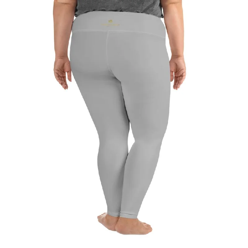 Gray Women's Tights, Medium Gray Solid Color Print Women's Plus Size Best Quality Leggings- Made in USA/EU Stylish Winter-Ready Leggings Gray Women's Tights, Medium Gray Solid Color Print Women's Plus Size Best Quality Leggings- Made in USA/EU Stylish Winter-Ready Leggings