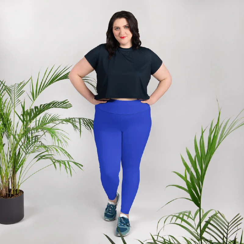Cobalt Blue Women's Tights, Solid Color Plus Size High Waist Long Women's Yoga Tights/ Leggings- Made in USA/EU Stylish Sweatproof Leggings Cobalt Blue Women's Tights, Solid Color Plus Size High Waist Long Women's Yoga Tights/ Leggings- Made in USA/EU Stylish Sweatproof Leggings