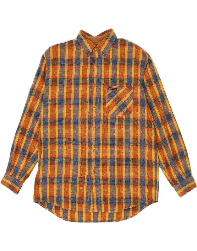 MARLBORO CLASSICS Mens Shirt Large Multicoloured Check Cotton Terry Blend Velvet Blend Canvas Blend