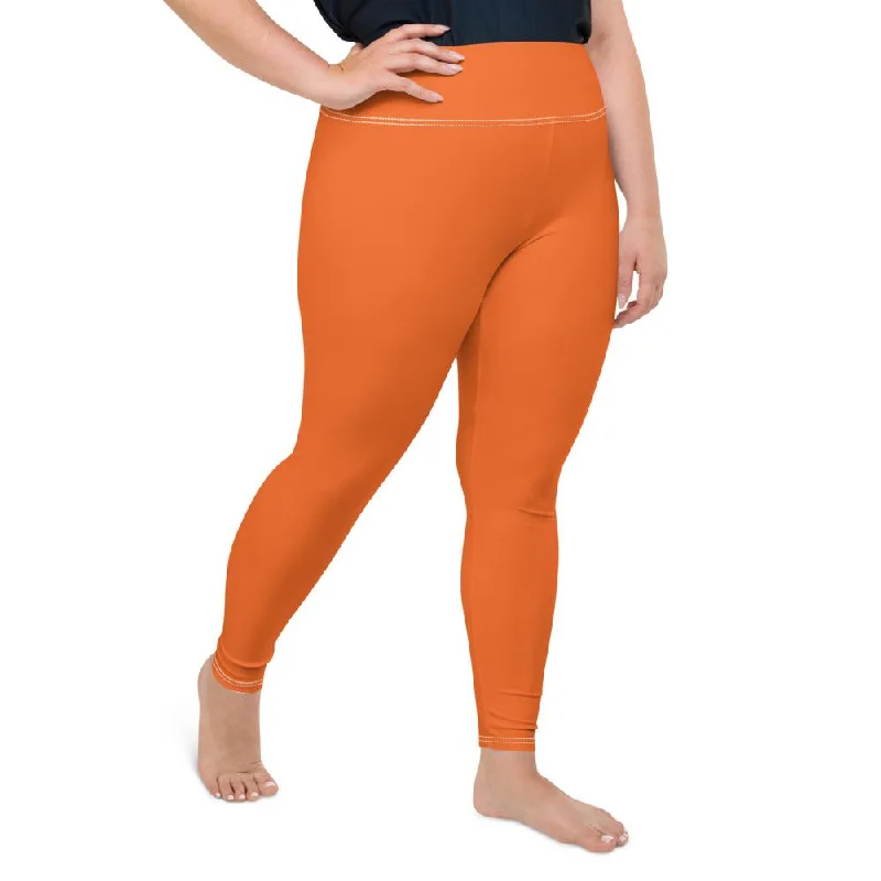 Dark Orange Women's Tights, Solid Color Print Women's Plus Size Best Quality Leggings- Made in USA/EU Elegant Shiny Black Leggings Dark Orange Women's Tights, Solid Color Print Women's Plus Size Best Quality Leggings- Made in USA/EU Elegant Shiny Black Leggings