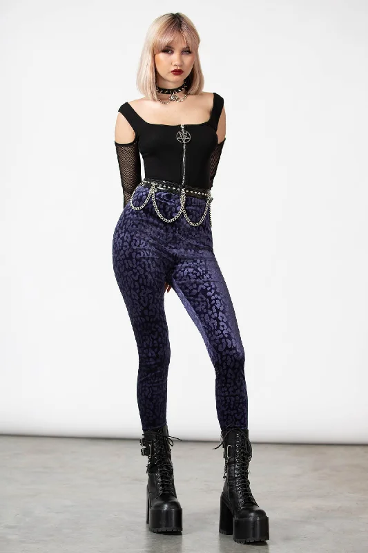 Caturday Leggings [PLUM] Fashionable Sports Leggings