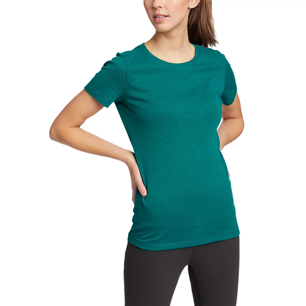 Stine's Short-Sleeve Crew T-Shirt Hooded Caped Shawl Collar