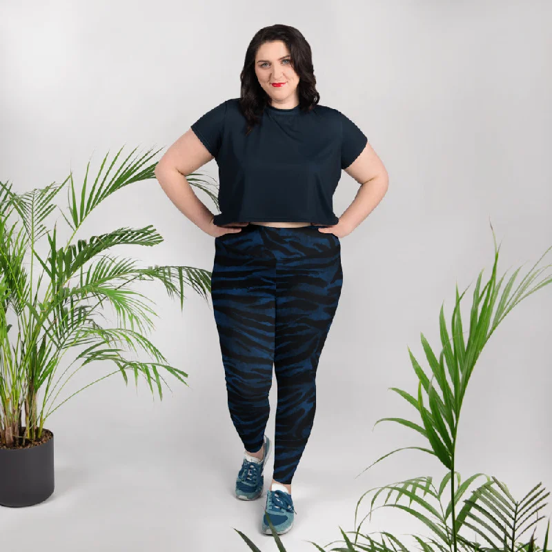Royal Blue Tiger Striped Tights, Best Tiger Stripe Animal Print Women's Long Yoga Pants Plus Size Leggings Cozy Lounge Pants Leggings Royal Blue Tiger Striped Tights, Best Tiger Stripe Animal Print Women's Long Yoga Pants Plus Size Leggings Cozy Lounge Pants Leggings