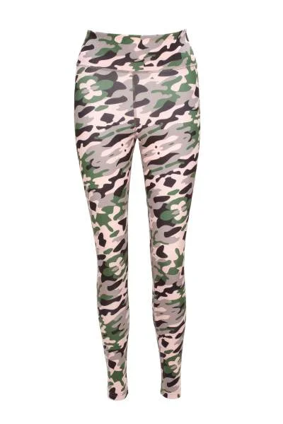 Camo Chameleon - Camo Print Womens Yoga Leggings Comfortable Bootcut Workout Leggings