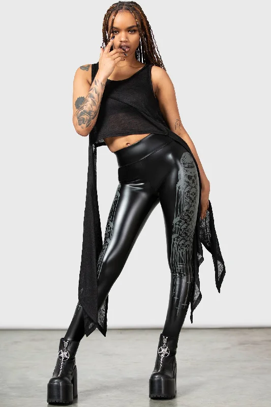 Catacomb and Crosses Leggings Stylish Pockets Active Leggings