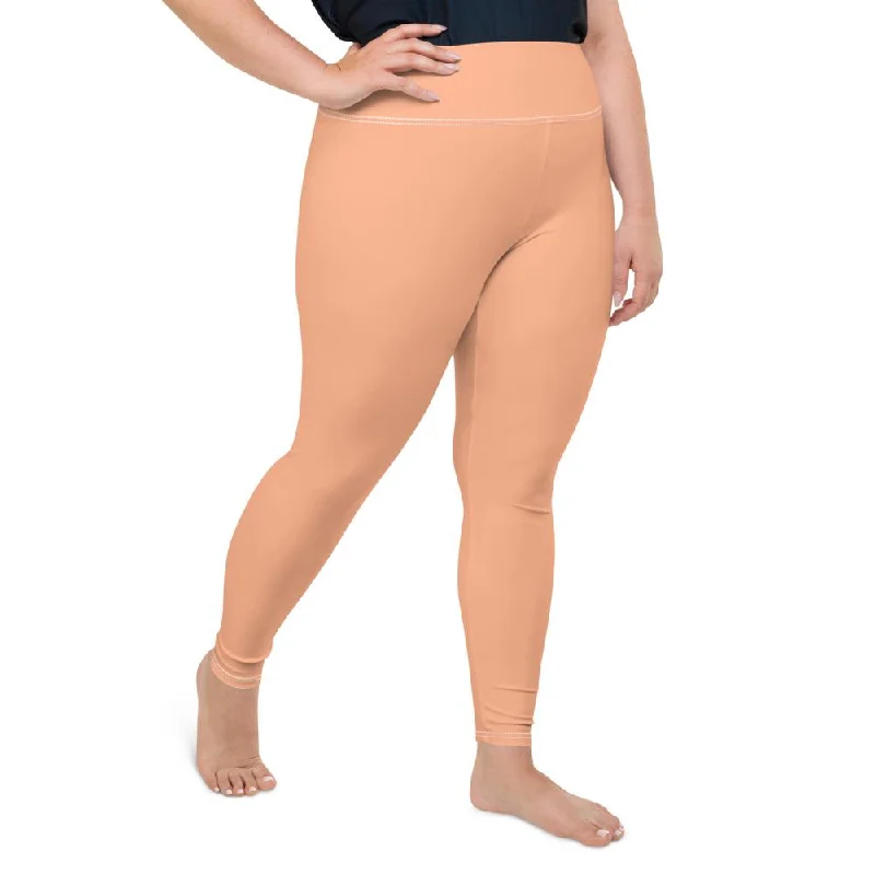 Nude Women's Tights, Solid Color Print Women's Plus Size Bess Quality Best Leggings- Made in USA/EU Comfortable Slip-On Leggings Nude Women's Tights, Solid Color Print Women's Plus Size Bess Quality Best Leggings- Made in USA/EU Comfortable Slip-On Leggings