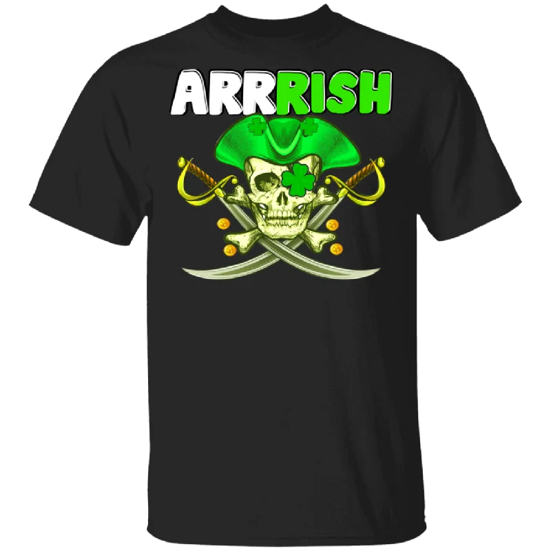 Arrrish Irish Funny Pirate Leprechaun St Patricks Day Skull Crossbone T-Shirt Lace Blend Ribbed Blend Corduroy Blend