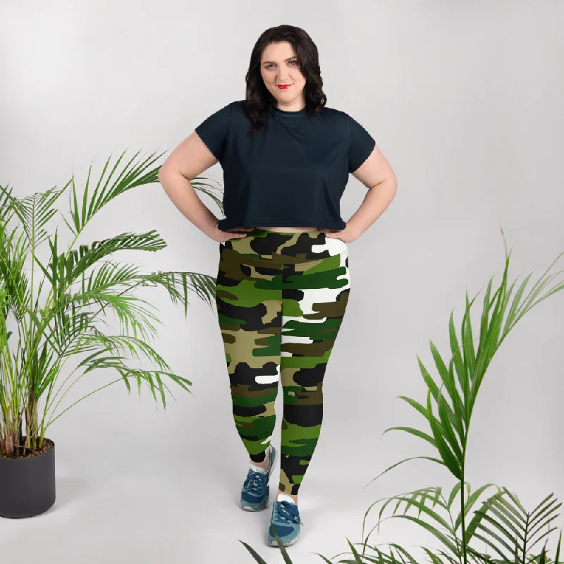 Green Camouflage Ladies' Tights, Military Army Print Women's Long Yoga Pants Plus Size Leggings Fashionable Smooth Fit Leggings Green Camouflage Ladies' Tights, Military Army Print Women's Long Yoga Pants Plus Size Leggings Fashionable Smooth Fit Leggings