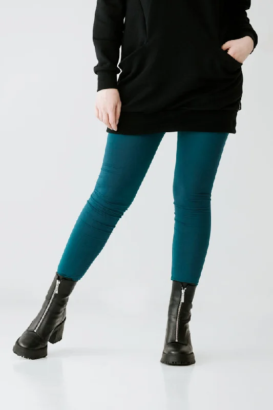 Jade Leggings Turquoise Trendy Side-Pocket Leggings
