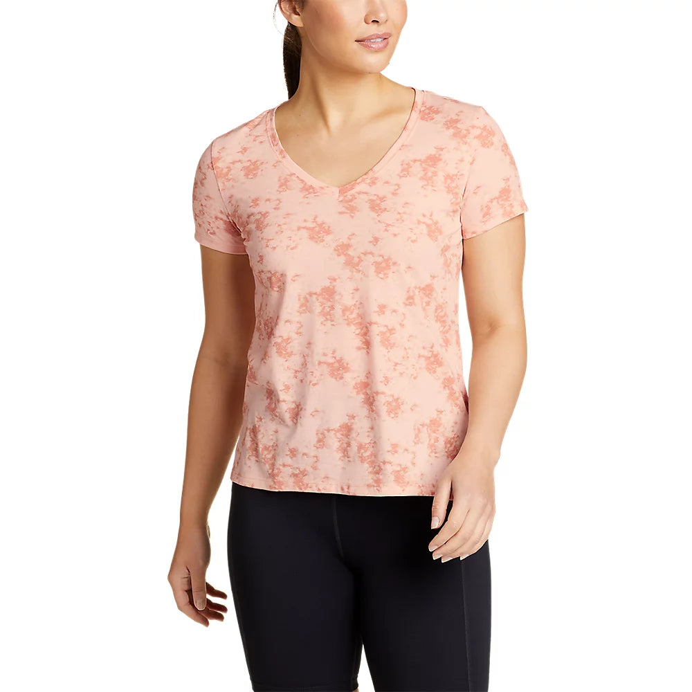 Women's Coast and Climb Short-Sleeve V-Neck T-Shirt - Print Wool Fabric Cashmere Fabric Tweed Fabric