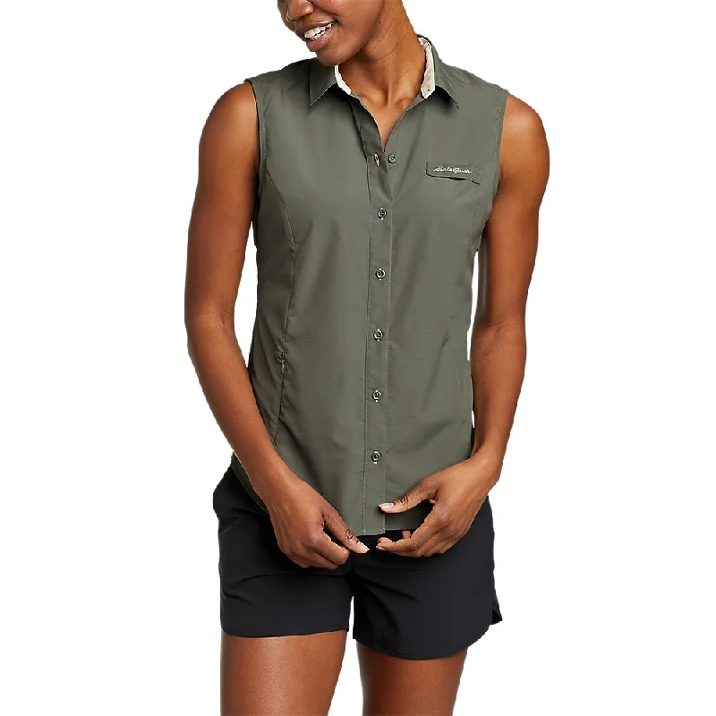 Women's Adventurer Pro Field Sleeveless Shirt Spandex Blend Rayon Blend Denim Blend
