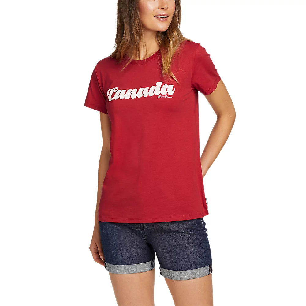 Women's Classic Canada Graphic T-Shirt Chenille Fabric Brocade Fabric Lace Fabric