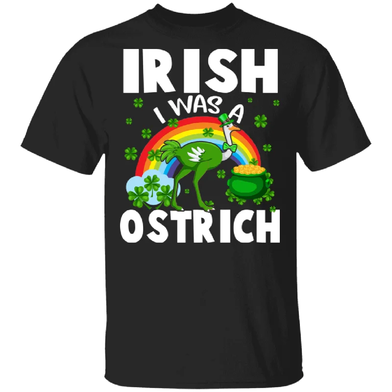 Irish I Was A Ostrich Leprechaun  St Patrick's Day T-Shirt Jersey Fabric Tulle Fabric Batik Fabric