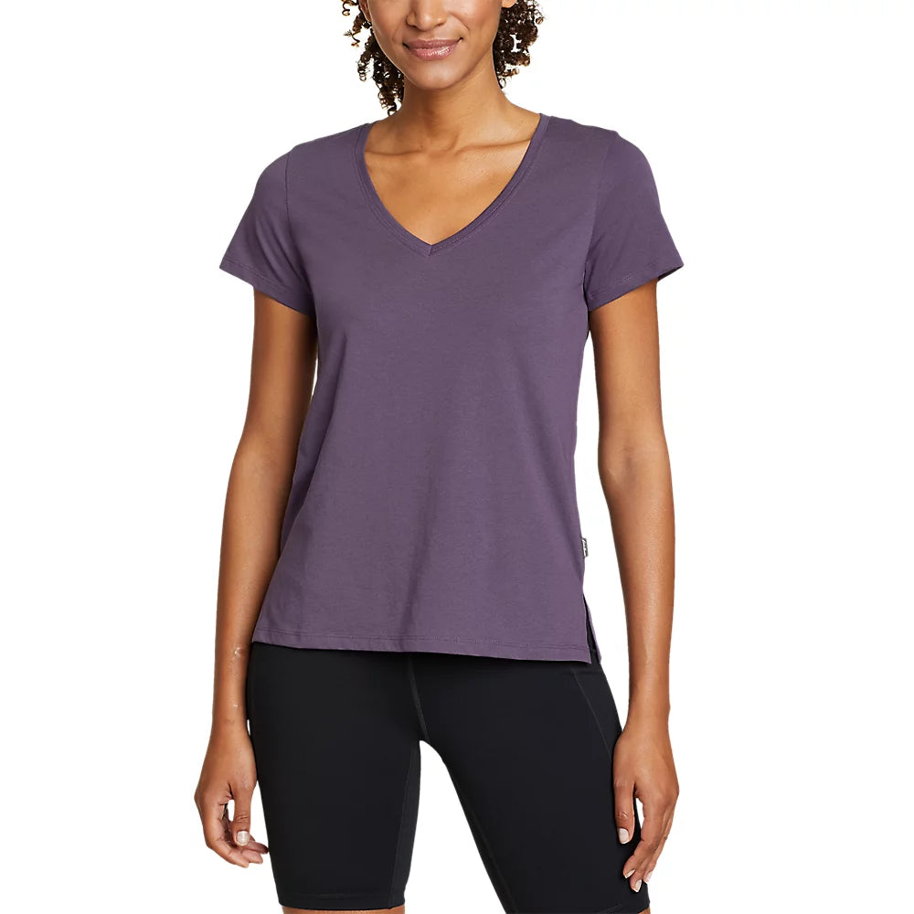 Women's Coast And Climb Short-Sleeve V-Neck T-Shirt - Solid Chenille Blend Fleece Blend Nylon Blend
