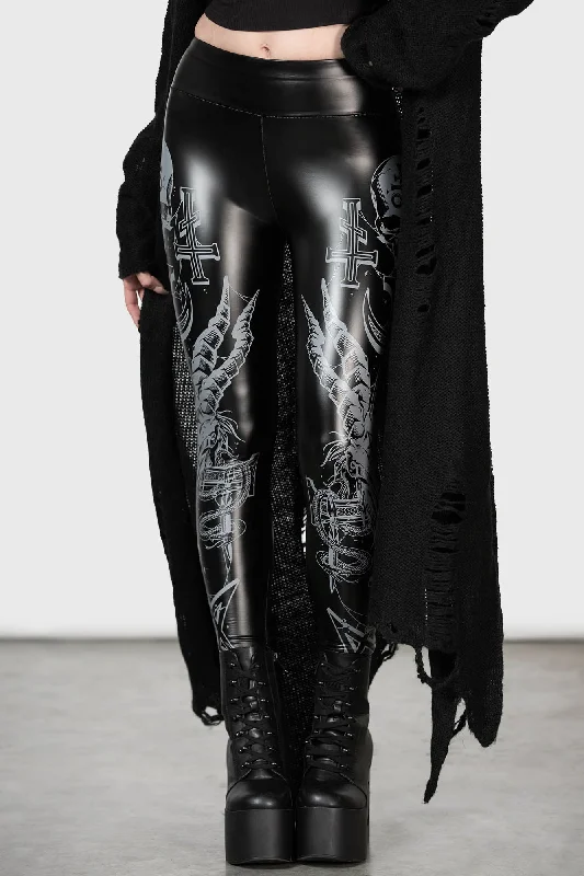 Screech Owl Leggings Elegant Black Leggings