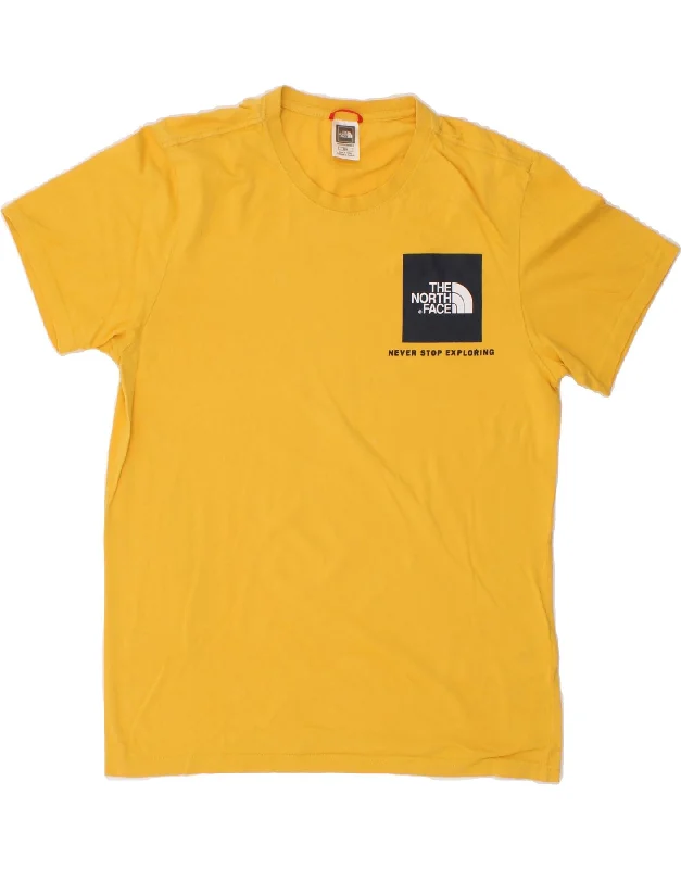 THE NORTH FACE Mens Graphic T-Shirt Top Medium Yellow Cotton Terry Blend Velvet Blend Canvas Blend