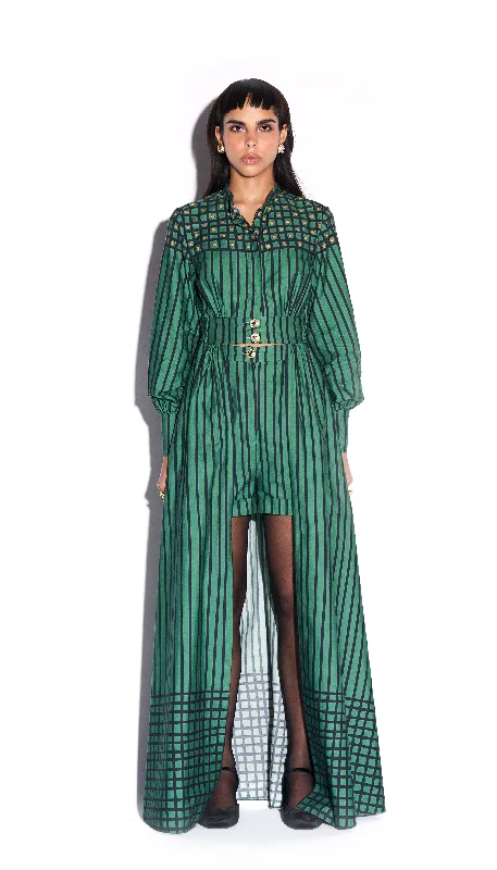 No talky before coffee - Cape shirt + Shorts Print Jacquard Patchwork