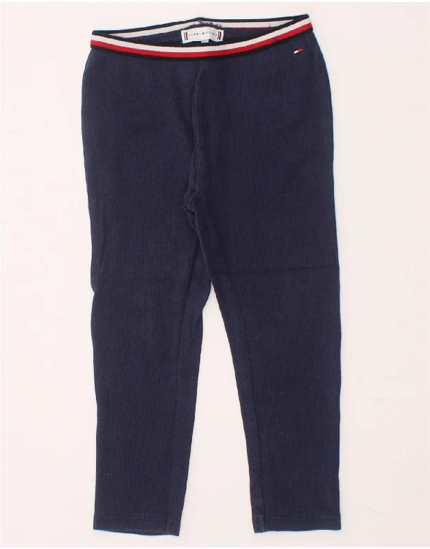 TOMMY HILFIGER Baby Girls Leggings 12-18 Months  Navy Blue Cotton Fashionable Fitted Workout Leggings
