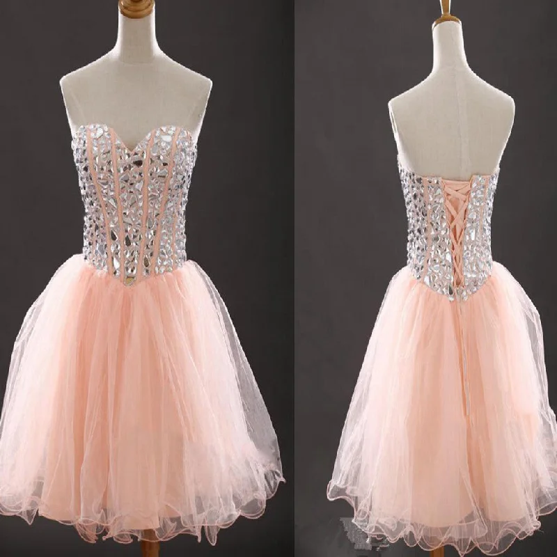 Strapless sweetheart peach pink lovely tight for teens casual homecoming prom gown dress,BD00104 Tunic Top Casual