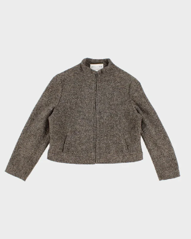 Vintage Jaeger Wool Blend Jacket - L Denim Fabric Leather Fabric Suede Fabric