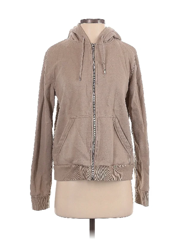 Zip Up Hoodie Hoodie with Set-In Sleeves Structured Classic
