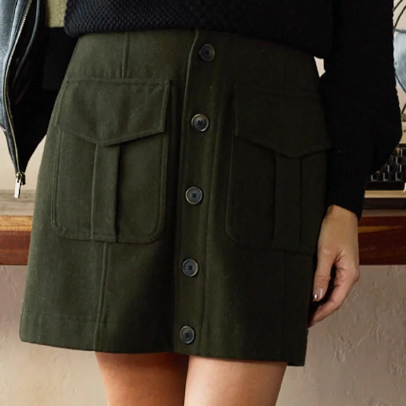 The Normal Brand green utility mini skirt patchwork skirt art