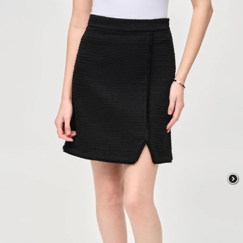 Joseph Ribkoff woven black a-line skirt wool skirt warm