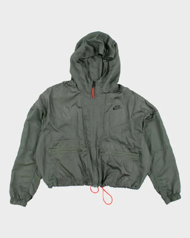 Nike Green Windrunner Hooded Cargo Jacket - L Embroidered Jacket Appliqued Jacket Beaded Jacket Nike Green Windrunner Hooded Cargo Jacket - L Embroidered Jacket Appliqued Jacket Beaded Jacket