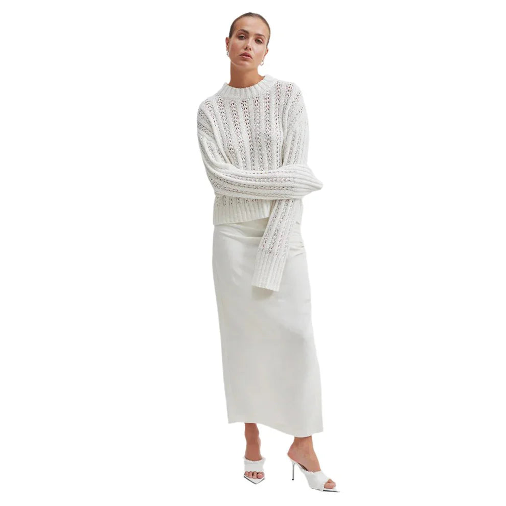 SECOND FEMALE LINO SKIRT ANTIQUE WHITE linen skirt relaxed