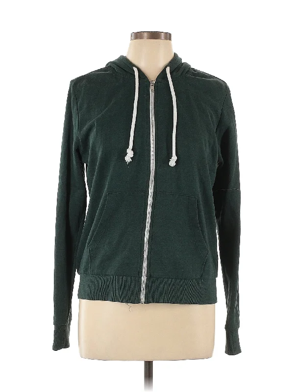Zip Up Hoodie Hoodie with Cuffed Sleeves Snug Secure