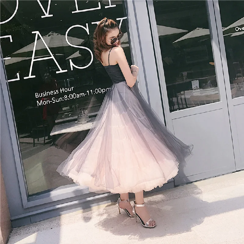 Spaghetti Straps A-Line Homecoming Dresses, Tulle Backless Charming Homecomin Dresses, KX322 Tunics Versatile all-occasion