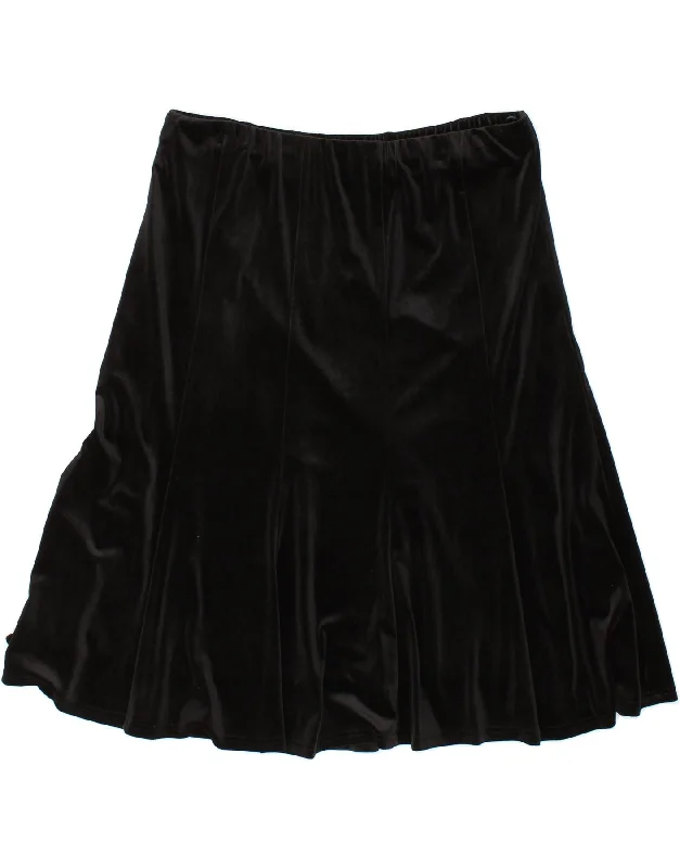 EASTEX Womens Velvet A-Line Skirt W38 XL Black midi skirt versatile