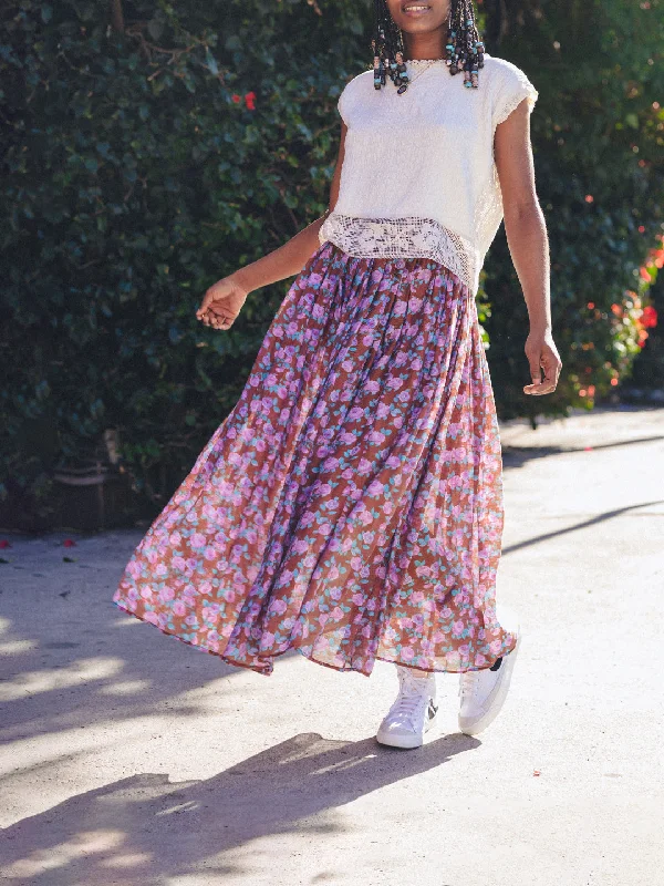 Penny Midi Skirt in Rose Cafe lace skirt romantic