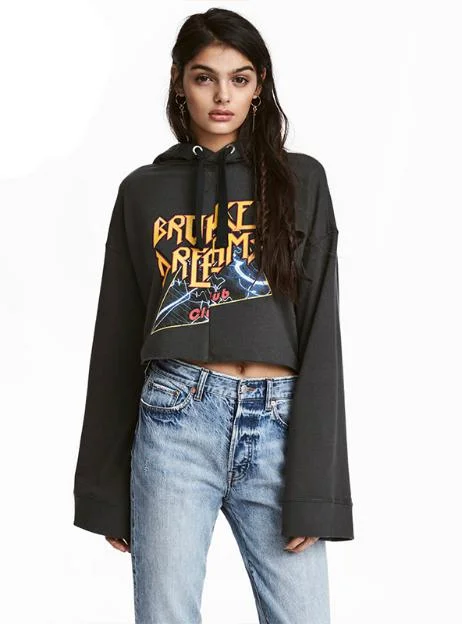 SWEATSHIRT CASUAL SOLID COLOR CARTOON PRINTED LOOSE Hoodie with Hem Ribbing Snug Secure