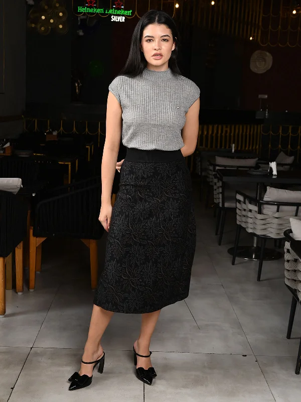 Odette Black Light Wool Knitted Short Skirt For Women velvet skirt luxurious