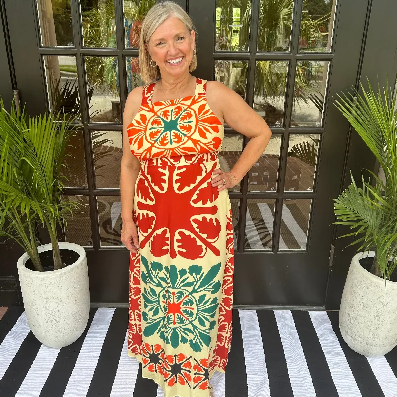 Ivy Tribal Print Cross Back Dress | Multi Tunics Fall fleece