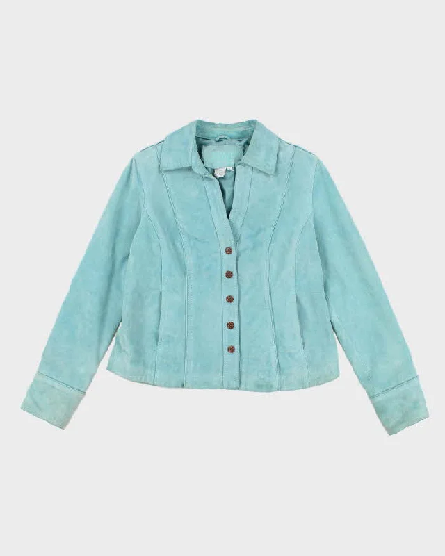 Vintage Women's Turquoise Suede Western Jacket - S Striped Jacket Polka Dot Jacket Floral Jacket