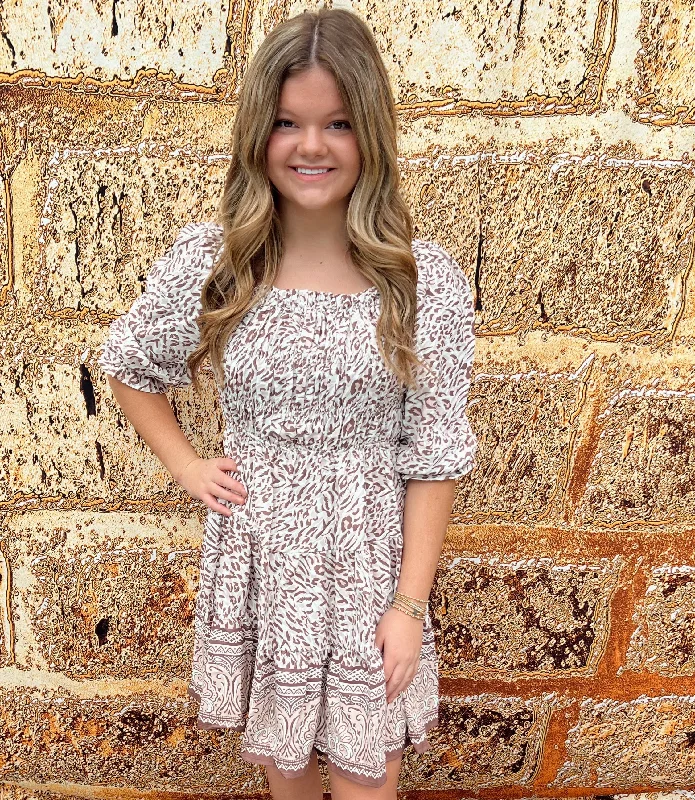 Whitney Tribal Pattern Dress | Brown Multi Bodycon Club Sequined