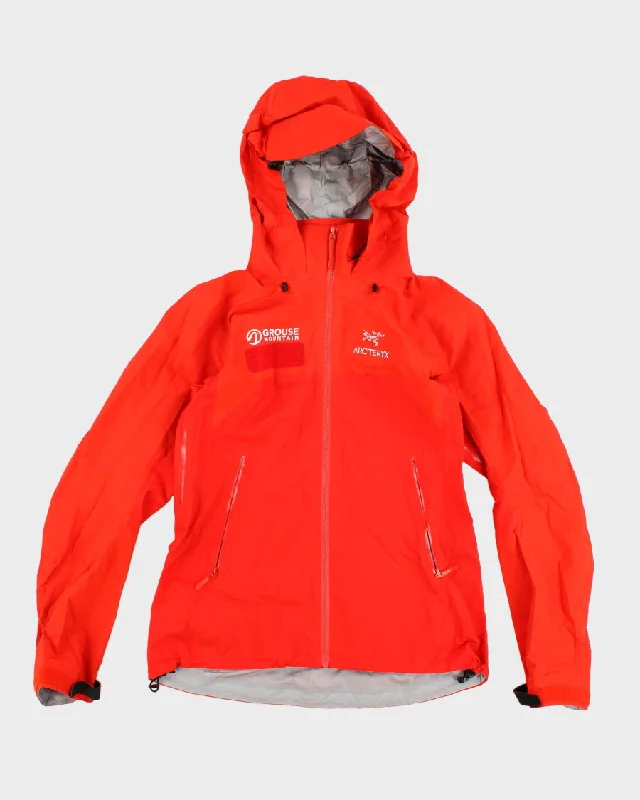 Women's Orange Arc'teryx  Hooded zip up Jackets - S Welt Pockets Slit Pockets Flap Pockets