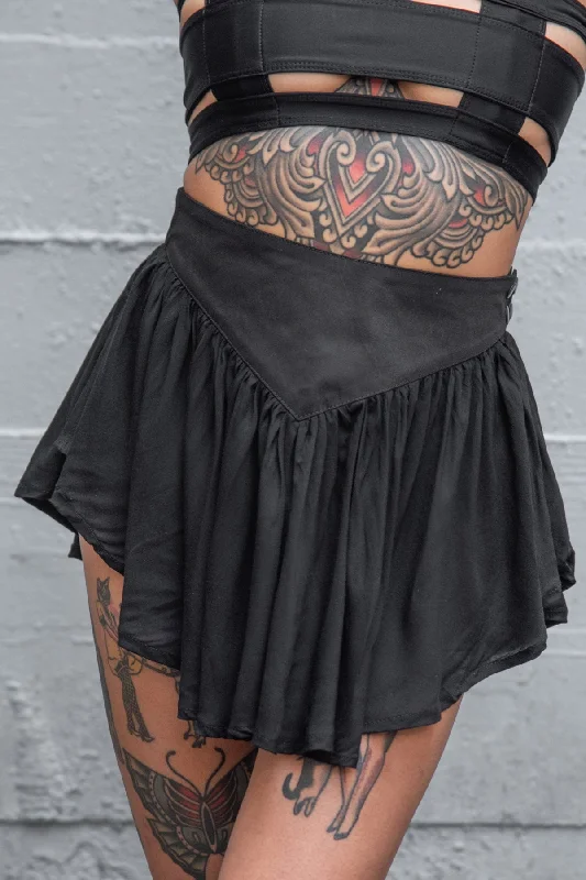 5D x Stellar Dust Hemera Mini Skirt - rayon leather skirt sleek