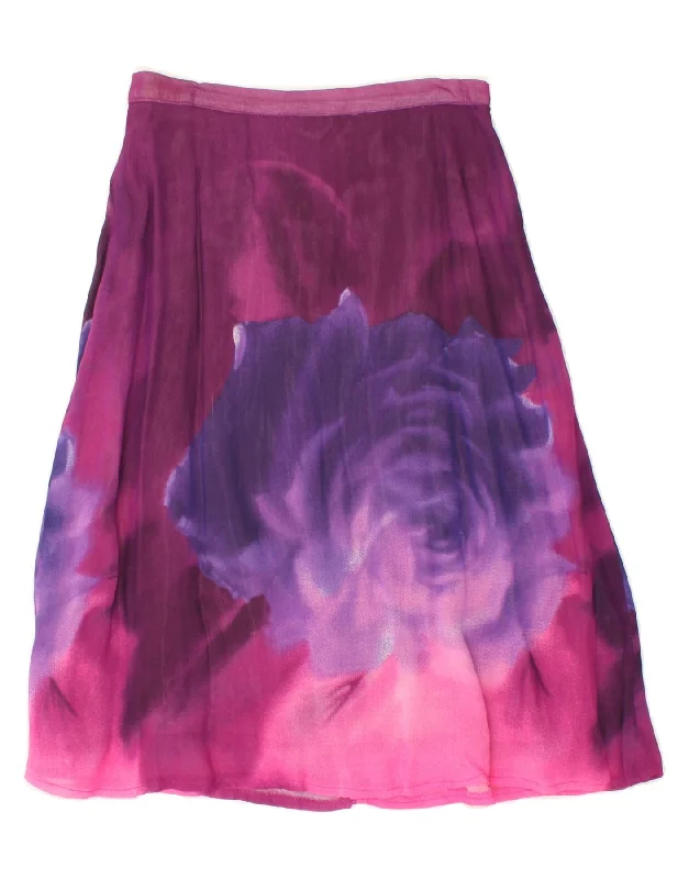 VINTAGE Womens A-Line Skirt W25 XS Purple Floral wrap skirt elegant