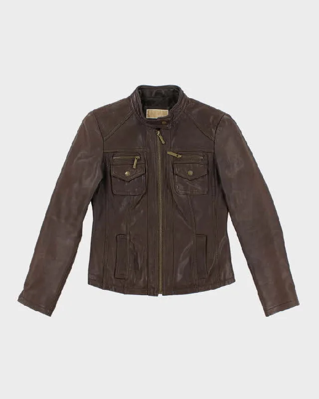 Vintage Woman's Brown Michael Kors Leather Jacket - S Denim Fabric Leather Fabric Suede Fabric Vintage Woman's Brown Michael Kors Leather Jacket - S Denim Fabric Leather Fabric Suede Fabric