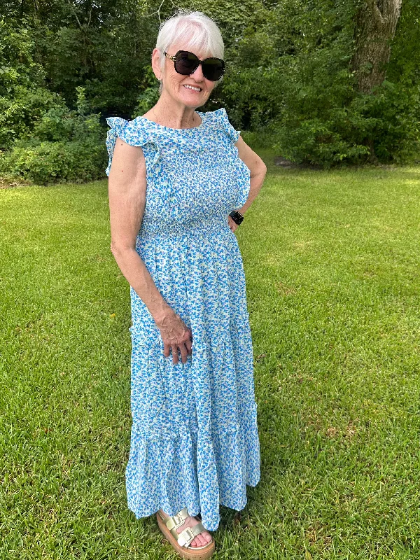 Annie Floral Print Dress | Blue Tunics Top rated