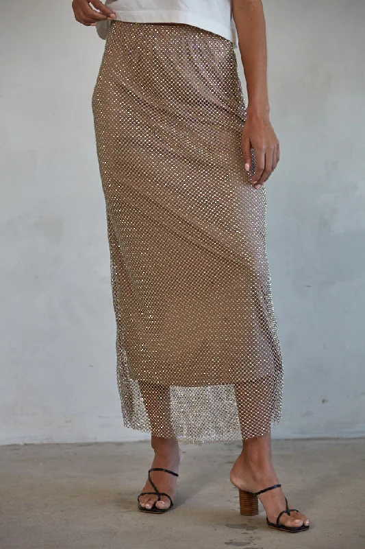 Bellamy Rhinestone Skirt leather skirt durable